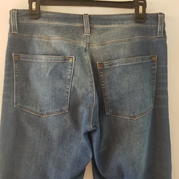 Topshop MOTO Dad Jeans - Distressed Blue - Picture 9 of 13